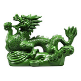 Estatua De Estatuilla De Dragón Chino, Decoración Verde