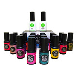 Kit 20 Geles De 1 Paso 21 Dias + 1 Base + 1 Top , Gc Nails