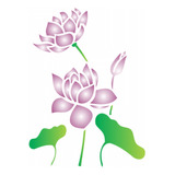 Stencil Pintura Flor De Lotus 1775 20x25 Opa