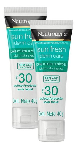 Kit 2 Protetor Solar Neutrogena Sun Fresh Oily Skin Fps 30