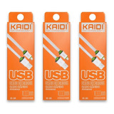 Kit 3 Cabos Usb Celular V8 Android Kaidi Original Atacado Nf