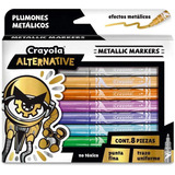 Plumones Metálicos Crayola Alternative C/8 Pz Premium