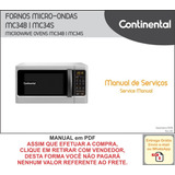 Manual Técnico Serviço Micro Ondas Continental Mc34s