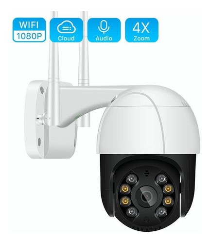 Cámara De Seguridad De 1080p Con Luz Led Y Wifi P/exteriores