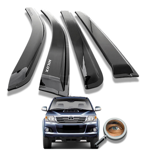 Hilux 2006 15 (4) Deflectores Importados C/logo Tuningchrome