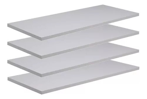 Kit 5 Prateleiras 100x30cm Mdf Branco Suporte Grátis 100305