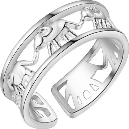 Anillo Plata 925 Elefante Mujer Ajustable Regalo Elegante 