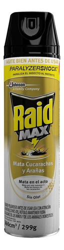 Raid Max Insecticida Mata Cucarachas Y Arañas