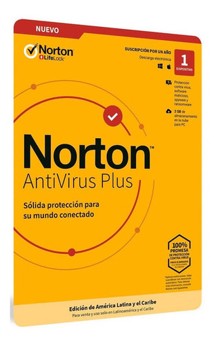 Norton Antivirus Plus 2gb Para 1 Dispositivo - Digital