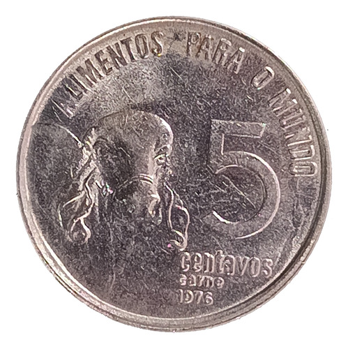 Brasil 5 Centavos 1976 Sc Km 587.1 Cebú - Fao 