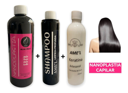 Nanoplastia Alaciado Capilar, Shampoo Y Post Keratina 500ml