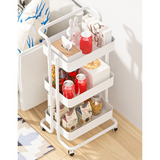 Carro Organizador Mueble Estante De Almacenamiento 3 Nivele Color Blanco