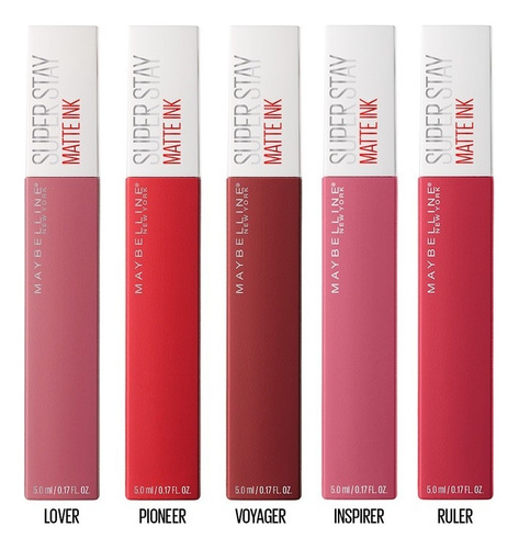 Pack Maybelline: 5 Labiales Super Stay Matte Ink