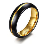 Anillo De Tungsteno Hombre Parejas Black And Gold Moda 2019