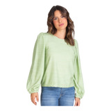 Blusa Manga Longa 7/8 Infinita Cor Verde