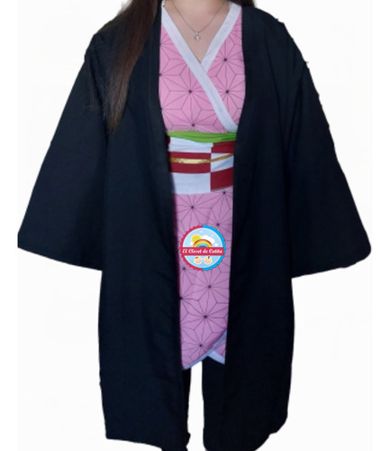 Disfraz Nezuko Kamado Kimono + Capa Cosplay Envio Gratis