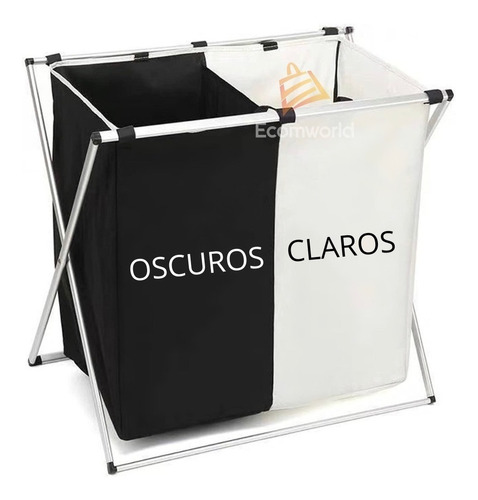 Cesta De Lavandería Con Separadores Para Ropa Oscura Y Clara