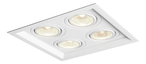 Luminaria Embutir Quadruplo Mr16 Dicroica + Lampada Led 7w