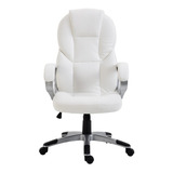 Silla De Escritorio Consulogo Executive Ergonómica  Blanca Con Tapizado De Cuero Sintético