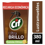 Cif Lustra Muebles Ultra Brillo Cítrica Repuesto Dp 380ml