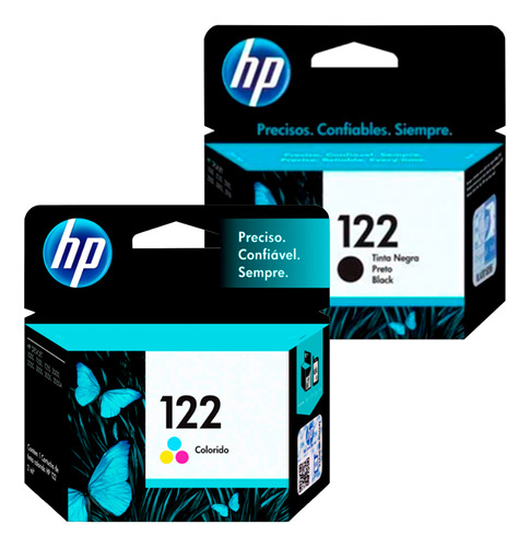 Kit Hp 122 Preto + Color Originais 2000 2050 3000 3050 J610a