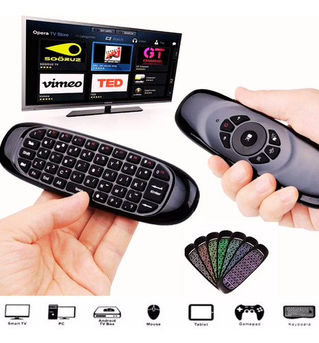 Mini Teclado Rgb Tv Game Notbook Recarregável Iluminado Led