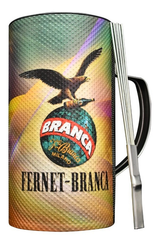 Vaso Guiro Ploteado Fernet Branca Original Con Raspador