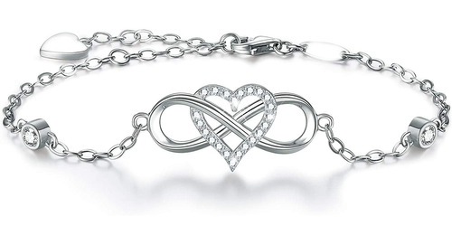 Pulsera Plata 925 Infinito Joya Juvenil Mujer Regalo Amor