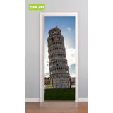 Adesivo Decorativo Para Porta Torre De Pisa Itália Mod. 482