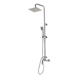 Femmto Sanitario Dext01 Regadera Moderna Cuadrada 20x20 Tipo Lluvia Con Ducha De Mano Cromada