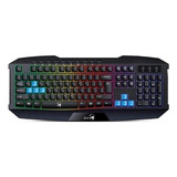 Teclado Gamer Genius Scorpion K215 Qwerty Español Color Negro Con Luz De 7 Colores