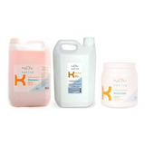 Shampoo + Enjuague + Baño De Crema Keratina Nov Pelo 4lts 