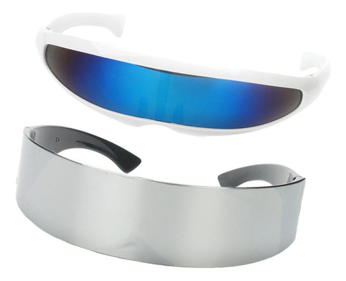 Gafas De Sol Retro Futuristas De Un Solo Escudo - Envoltura