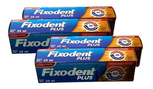 Kit De 4 Pastas Dentales Adhesiva Fixodent Plus