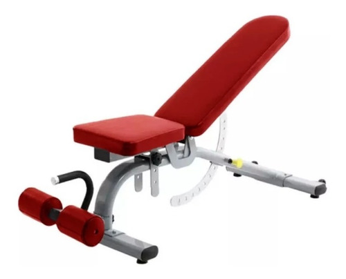 Banco Multiposiciones P/gimnasio Profesional Color Rojo