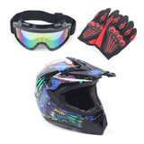 Dot Unisex Youth Helmet Motocross Full Face Helmet W/glo Lvv