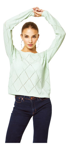 Sweater Calado Rombos Con Motitas