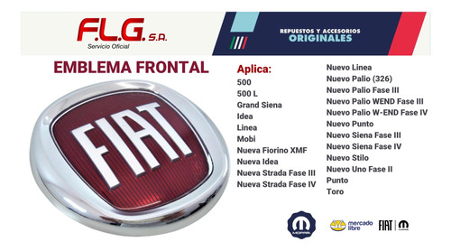 Emblema Frontal Fiat Original Fiat Grand Siena Essence 11/17 Foto 5