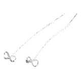 Aretes Pendientes Cadena Amor Infinito 100% Plata S925 