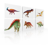 Set De 6 Cuadros Decorativos Para Recamara Niños, Dinosaurio