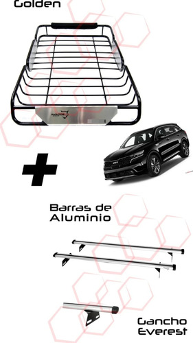 Maletero Barras Aluminio Canastilla Golden Atr Kia Sorento