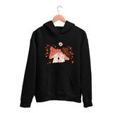 Sudadera Mush Love Hongos Amor Unisex Negro