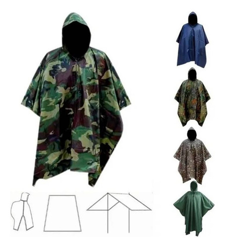 Poncho De Agua /impermeable  Militar /camping Hiking Outdoor