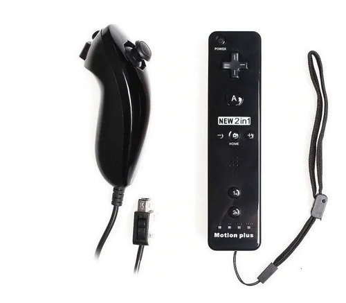 Kit Controle Remoto Jogo Nintendo Wii Com Capa + Nunchuck