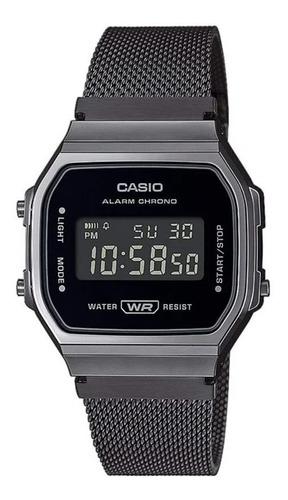 Reloj Casio Vintage Acero Tejido Negro Digital A-168wemb-1b