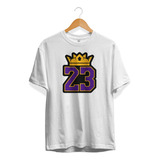 Remera Basket Nba Los Angeles Lakers Blanca Logo Lebron 23