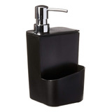 Dispenser De Pia Porta Detergente Bucha Cozinha 650ml Preto