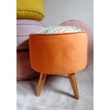 Sillon Puff Con Patas De Madera