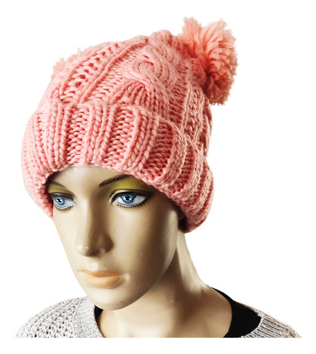 Gorro De Lana 2 Pompones Con Polar  Unisex 