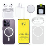 8kit Cargador Magsafe Para iPhone 20w+batería+audifono+funda